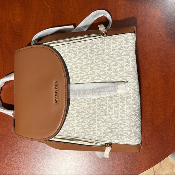 Michael Kors Tan and Cream Backpack